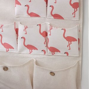 Органайзер подвесной с карманами «Фламинго», 7 отделения, 38x46,5 см, цвет серый
