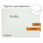 Картон грунтованный 15 х 20 см, толщина 2 мм, 3-х слойный акриловый грунт, Calligrata