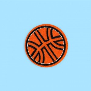 Термоаппликация «Баскетбольный мяч», d = 5,2 см, цвет оранжевый