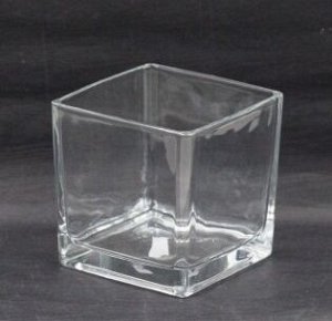 Ваза стекло квадрат 10 х10 см цвет прозрачный HS- 4-6