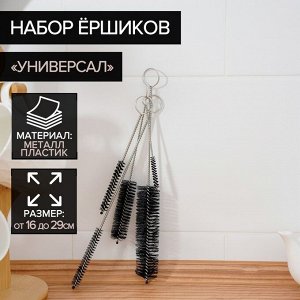 Набор ёршиков для посуды Доляна «Универсал», 5 шт, от 28?3 до 12,5?0,6 см