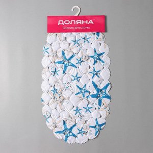 SPA-коврик для ванны на присосках SAVANNA «Морские звёзды», 38×68 см, цвет белый