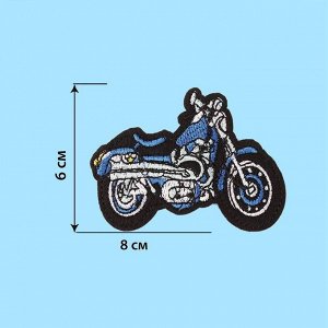 Термоаппликация «Мотоцикл», 8 x 6 см, цвет синий