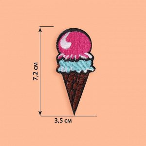 Термоаппликация «Мороженое», 7,2 x 3,5 см, цвет разноцветный