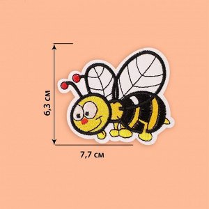 Термоаппликация «Пчёлка», 7,7 ? 6,3 см, цвет жёлтый/чёрный