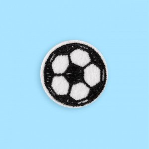 Термоаппликация «Футбольный мячик», d = 3 см, цвет белый/чёрный
