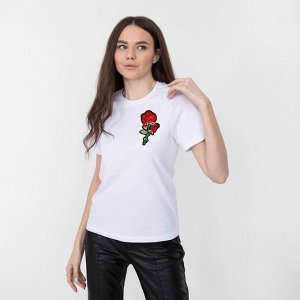 Термоаппликация «Роза», с пайетками, 9 ? 5 см, цвет красный