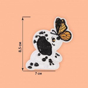 Термоаппликация «Собака с бабочкой», 8,5 ? 7 см, цвет белый