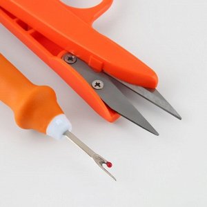 Набор инструментов для шитья, 3 предмета, цвет оранжевый
