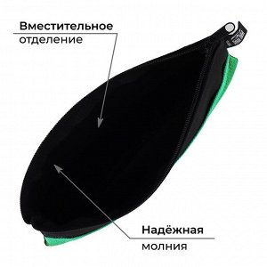 Пенал школьный, текстиль, плоский, 21x10 см «Чёрная с сеткой»