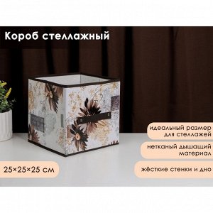 Короб стеллажный для хранения Доляна «Астра», 25?25?25 см, цвет коричневый