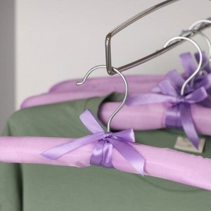 Плечики - вешалки для одежды мягкие «Атлас», 5 шт, 37,5x10x3 см, цвет сиреневый