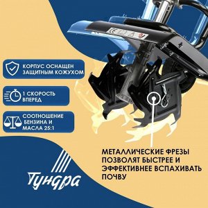 TUNDRA Культиватор бензиновый ТУНДРА, 2.3 л.с., 1700 Вт, 1 скорость, ширина 30 см, глубина 12 см