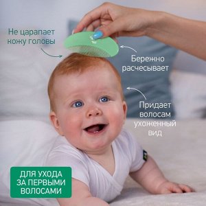 Расческа-щетка мягкая и гребешок с ворсом из овечьей шерсти, персиковая