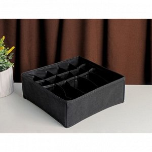 Органайзер для белья «Смарт», 15 ячеек, 30x30x11 см, цвет черный