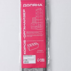 Органайзер для хранения белья Доляна «Фора», 8 ячеек, 28x14x10 см, серый