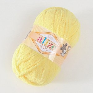 Плюшевая пряжа для вязания спицами, крючком ALIZE, Softy, 100% микрополиэстер, 115 м/50 г, (187 лимонный)