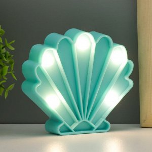 Фигурка светящаяся RISALUX «Ракушка», LED-ночник, батарейки 2xААА, 10x3x9.2 см, МИКС