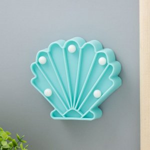 Фигурка светящаяся RISALUX «Ракушка», LED-ночник, батарейки 2xААА, 10x3x9.2 см, МИКС