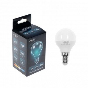 Лампа светодиодная Luazon Lighting, G45, 7 Вт, E14, 630 Лм, 4000 К, дневной свет