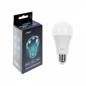 Лампа светодиодная Luazon Lighting, A60, 20 Вт, E27, 1620 Лм, 4000 К, дневной свет