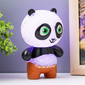 Фигурка светящаяся RISALUX «Панда», LED-ночник, RGB, от батареек 3xLR44, 7x7x11 см