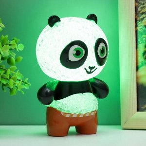 Фигурка светящаяся RISALUX «Панда», LED-ночник, RGB, от батареек 3xLR44, 7x7x11 см