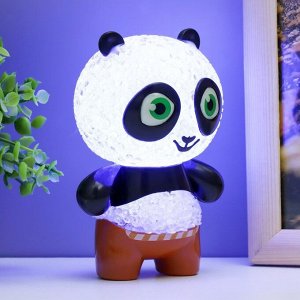 Фигурка светящаяся RISALUX «Панда», LED-ночник, RGB, от батареек 3xLR44, 7x7x11 см