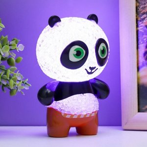 Фигурка светящаяся RISALUX «Панда», LED-ночник, RGB, от батареек 3xLR44, 7x7x11 см