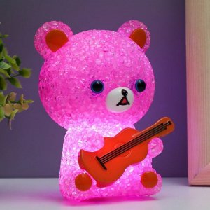 Фигурка светящаяся RISALUX «Мишка», LED-ночник, RGB, от батареек 3xLR44, 10x10x15.5 см, МИКС