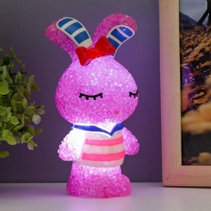 Фигурка светящаяся RISALUX «Зайка», LED-ночник, RGB, от батареек 3xLR44, 6.5x6.5x15.5 см, МИКС