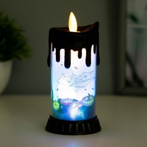 Светодиодная свеча, ночник LED RISALUX «Хэллоуин», RGB, от батареек LR44, 6x6x10 см