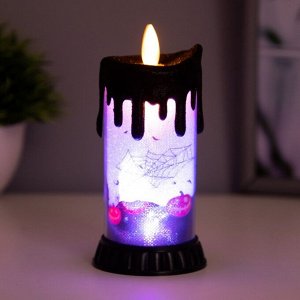 Светодиодная свеча, ночник LED RISALUX «Хэллоуин», RGB, от батареек LR44, 6x6x10 см