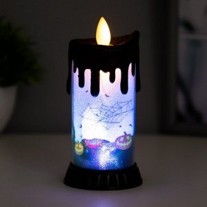 Светодиодная свеча, ночник LED RISALUX «Хэллоуин», RGB, от батареек LR44, 6x6x10 см