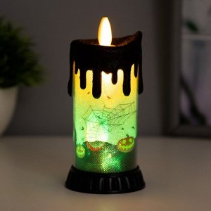 Светодиодная свеча, ночник LED RISALUX «Хэллоуин», RGB, от батареек LR44, 6x6x10 см