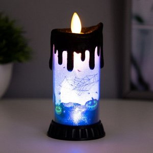 Светодиодная свеча, ночник LED RISALUX «Хэллоуин», RGB, от батареек LR44, 6x6x10 см