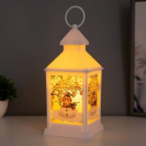 Фигурка светящаяся RISALUX «Рождественский фонарь», LED-ночник, 1 Вт, 3xAАА, белый, 10.5x10.5x25 см