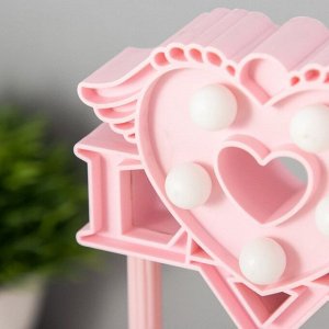 Фигурка светящаяся RISALUX «Снежный шар», музыкальный, 5хLED, от батареек 3xААА, розовый, 6.5x11x21 см