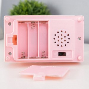 Фигурка светящаяся RISALUX «Снежный шар», музыкальный, 5хLED, от батареек 3xААА, розовый, 6.5x11x21 см
