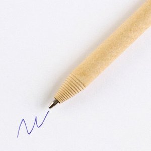 Эко-ручка шариковая «Золотому Учителю», синяя паста, пишущий узел 1 мм.