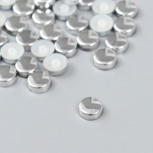 Декор для творчества пластик "Круг" набор 40 шт серебро 1х1х0,3 см