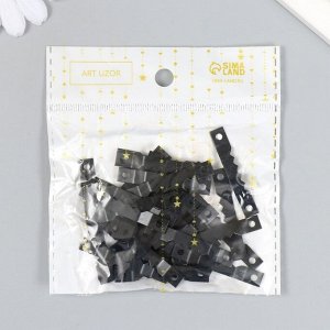 Зубчатая подвеска для картин, фоторамок металл (набор 40 шт) чёрная 4х0,5 см