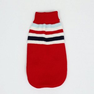 Свитер "Полоски", XL (ДС 34, ОШ 34, ОГ 32-51 см), красный