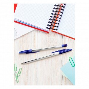 Ручка шариковая СТАММ "333", узел 0.7 мм, стержень 130 мм, чернила синие на масляной основе