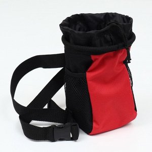 Дрессировочная сумочка для лакомств с ремнем для крепления на пояс, красная