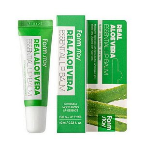 Бальзам для губ с алоэ FarmStay Real Aloe Vera Essential Lip Balm, 10гр