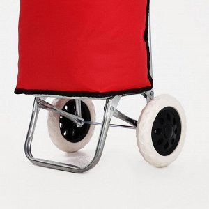 Сумка хозяйственная на тележке, отдел на шнурке, нагрузка до 40 кг, цвет красный