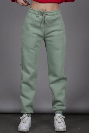 Женские спортивные штаны мятно-зеленого цвета с эластичной талией и завышенной талией Mg1568 MG1568