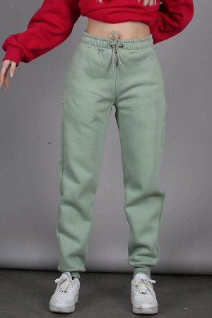 Женские спортивные штаны мятно-зеленого цвета с эластичной талией и завышенной талией Mg1568 MG1568