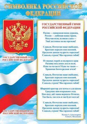 Плакат СИМВОЛИКА РОССИЙСКОЙ ФЕДЕРАЦИИ